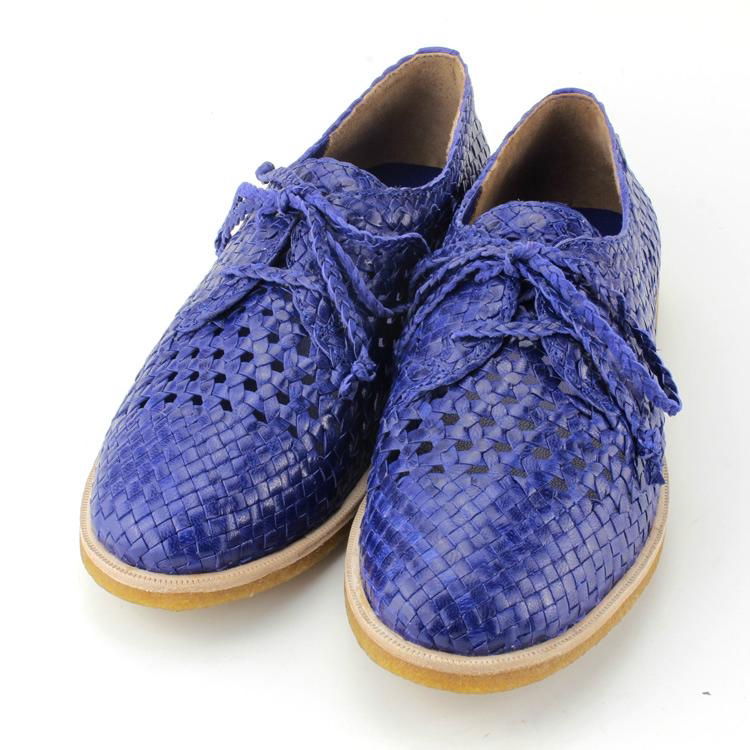 spring Korean woven kid girls fashion leather shoes handcraft goat skin 4