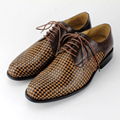 Fashion stylish brush PU leather lace-up dress men shoes