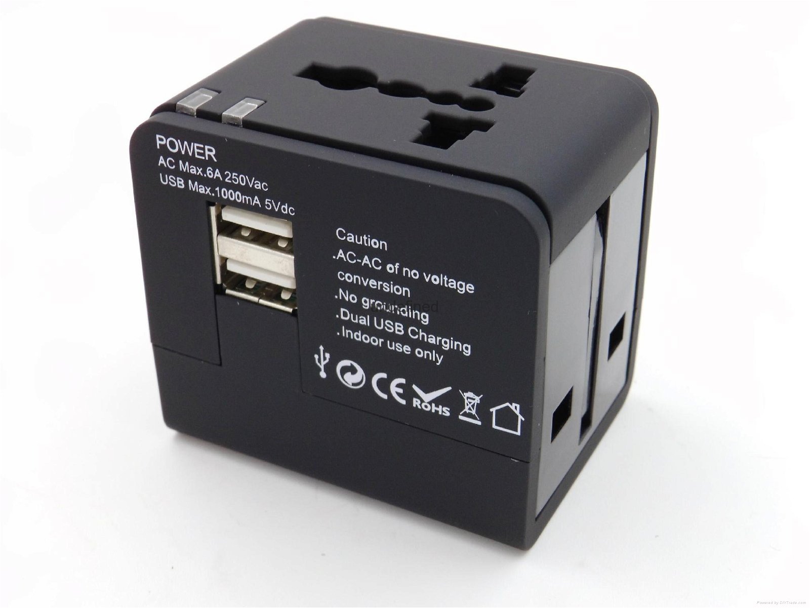 USB universal travel adapter plug with 2.1A EU/AUS/US/UK travel adapter 5