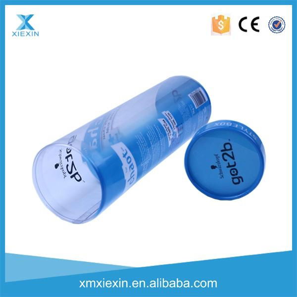 PVC PET round cylinder clear transparent packaging tube 2