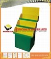 Full Color Printing Cardboard Trapezoid Display Stand With Three Tier  2