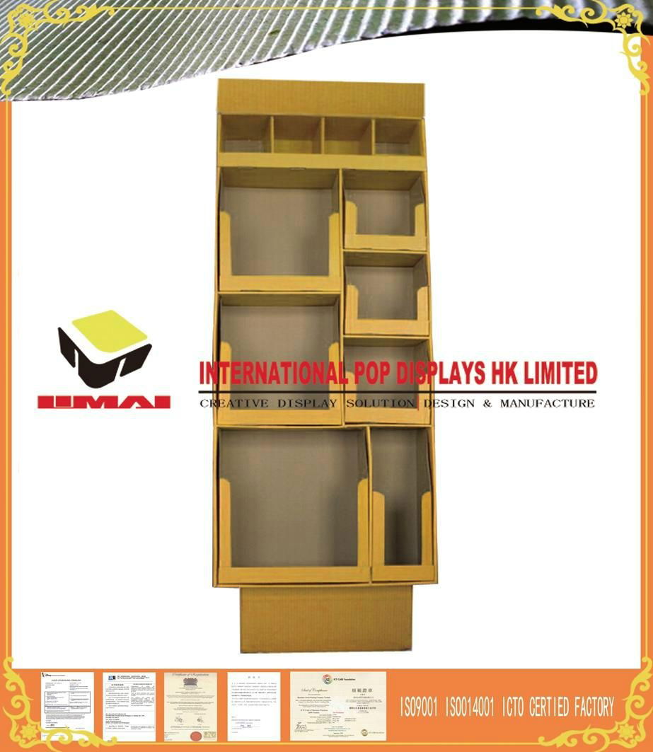 4 Tier Accompany The Round Cell  Cardboard Retail Display Box For Supermarket