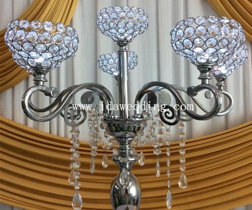 IDA wedding crystal canderlabra table centerpiece with LED light (IDATC311) 3