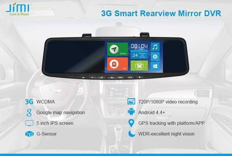 JC600 3G Rearview Mirror DVR