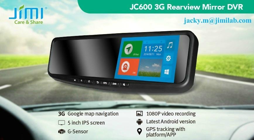 JC600 3G Rearview Mirror DVR 4