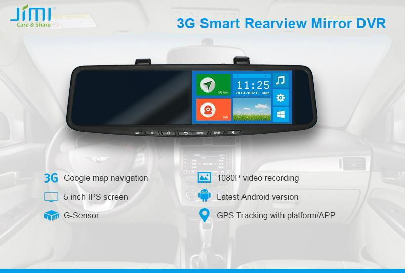 Newest gps passat Computer monitor rear view mirrorcc with rear camera wifi Blue