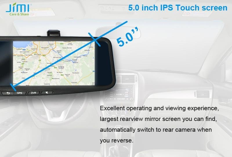 Newest gps passat Computer monitor rear view mirrorcc with rear camera wifi Blue 3