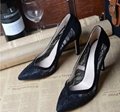 Stylish summer heels black high heel dress shoes lace high heels for women 