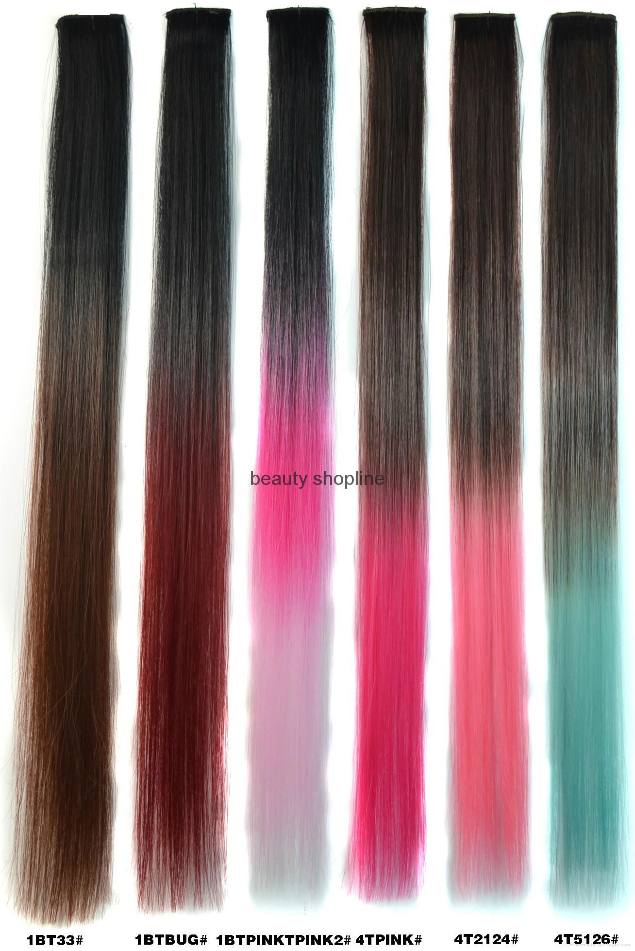 gradually changing color clip hair 