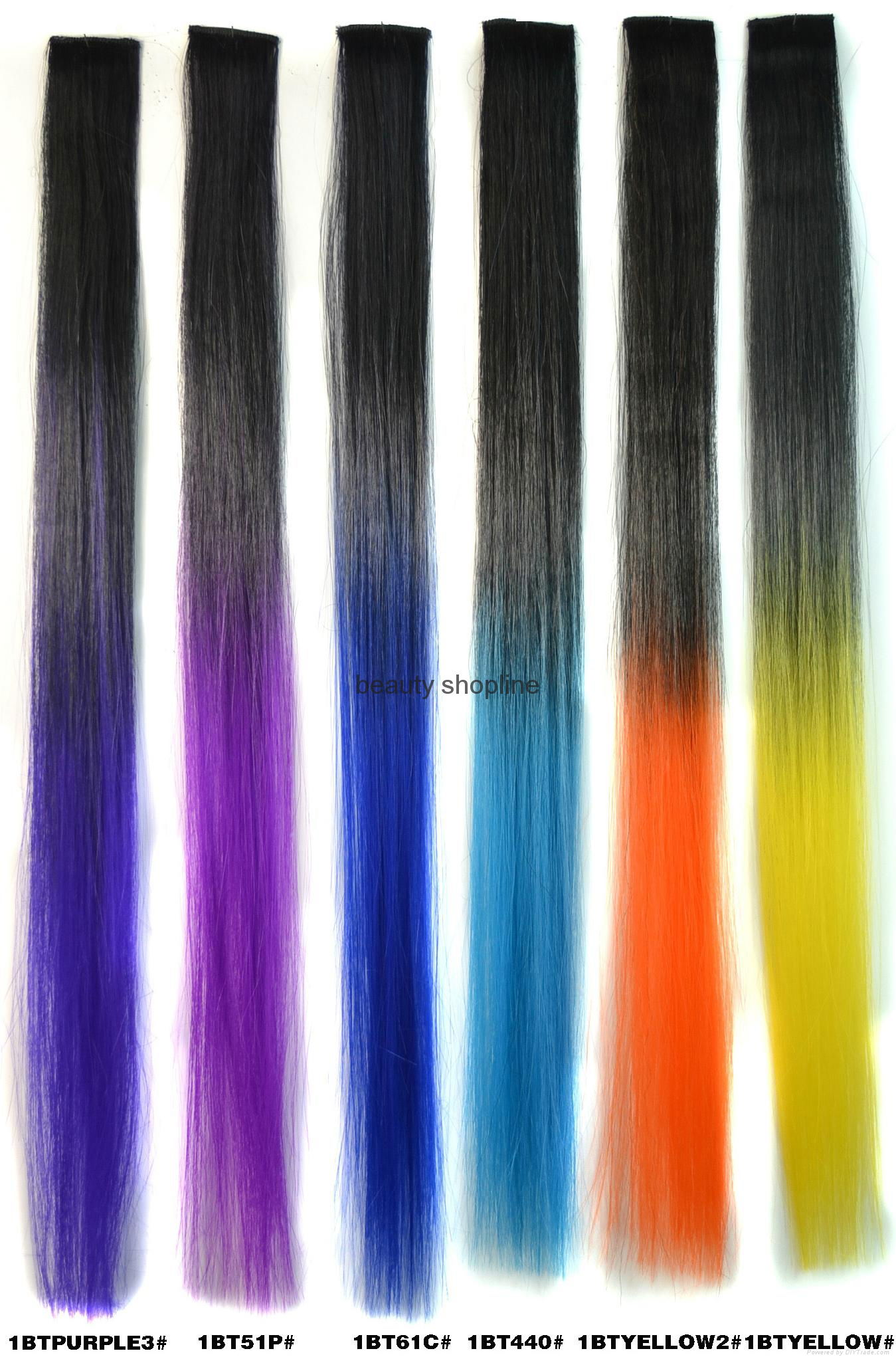 gradually changing color clip hair  3