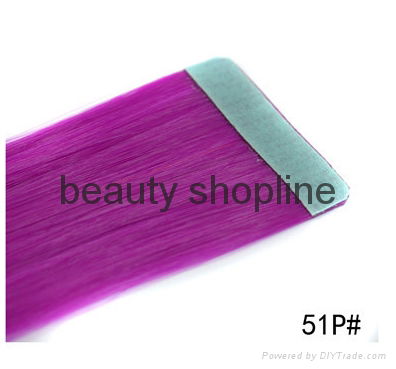 Tape hairpiece colorful hair piece clip hair extension 2