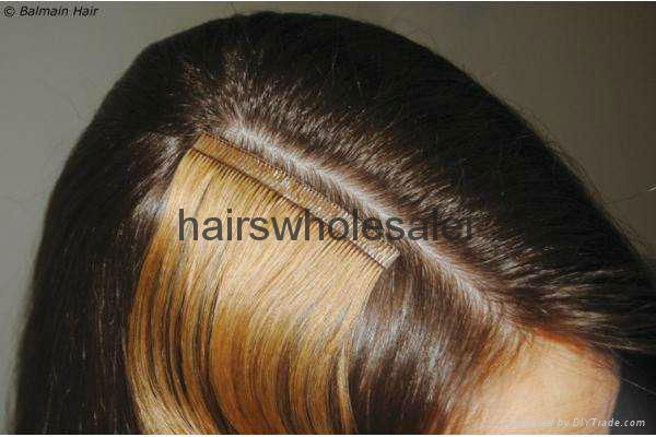  top quality 100%human hair 2.5g 18" 4# double sided tape hair extension 2