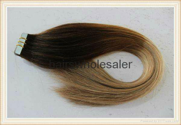  top quality 100%human hair 2.5g 18" 4# double sided tape hair extension 3