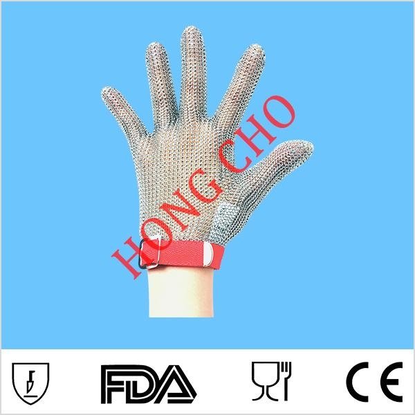 304L  Stainless Steel Cut Resistant level 5 sewing cutting Glove 2
