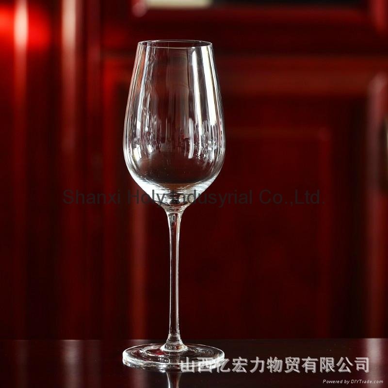 Mouth Blown Clear Goblet Wine Glass, red wine glass