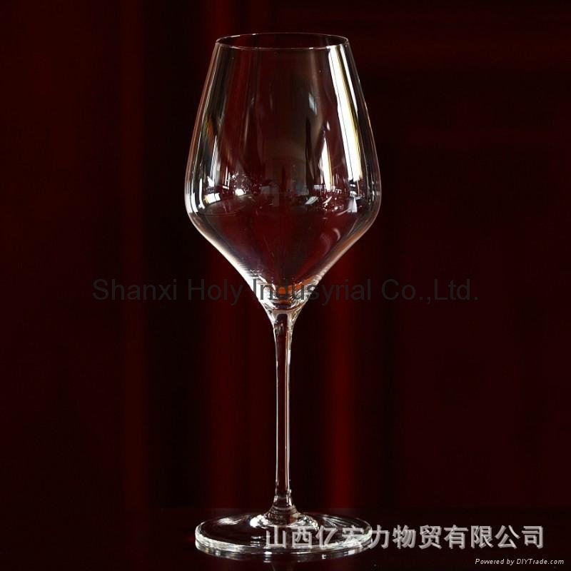 Mouth Blown Clear Goblet Wine Glass, red wine glass 3