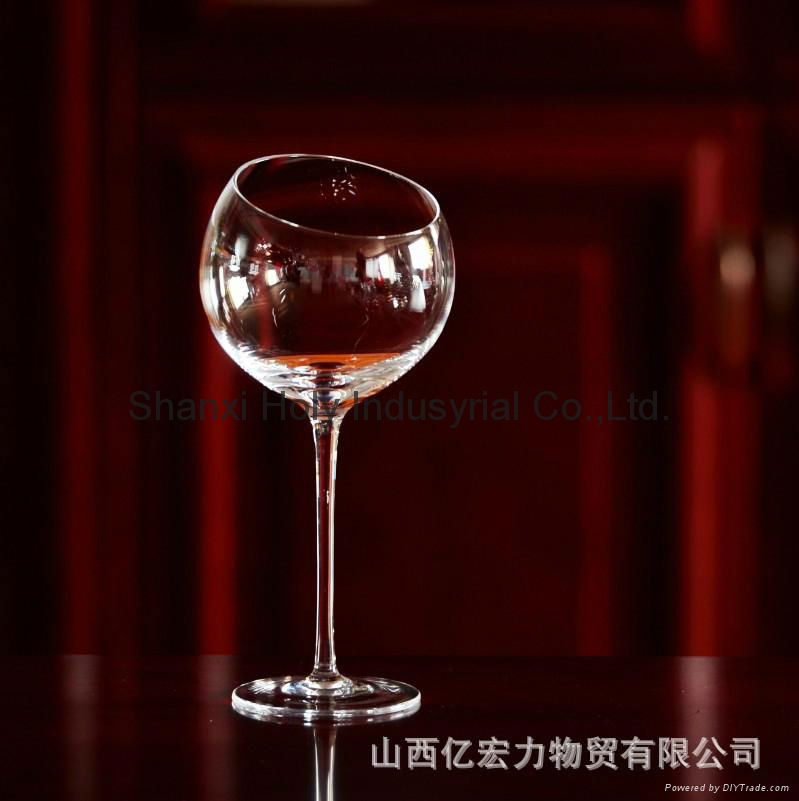 Mouth Blown Clear Goblet Wine Glass, red wine glass 4