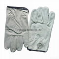 Split cowhide leather driving warm winter gloves 1