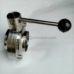 SS304/316L DN25.4 sanitary butterfly valve(Welding)