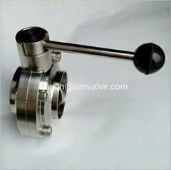 SS304/316L   DN101   sanitary butterfly valve(Welding)  