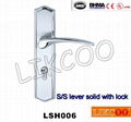 LTH001 European style casting door handle with lock plate 2