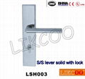 LTH001 European style casting door handle with lock plate 3