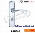 LTH001 European style casting door handle with lock plate 4