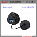 usb connector panel mount waterproof two sided usb cable  1