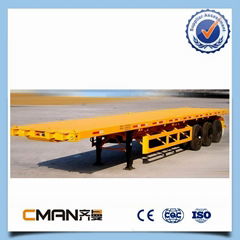 3 axle 40 tons capacity high quality flatbed 20ft container trailer price 