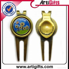 Promotion metal golf cap clip with ball marker