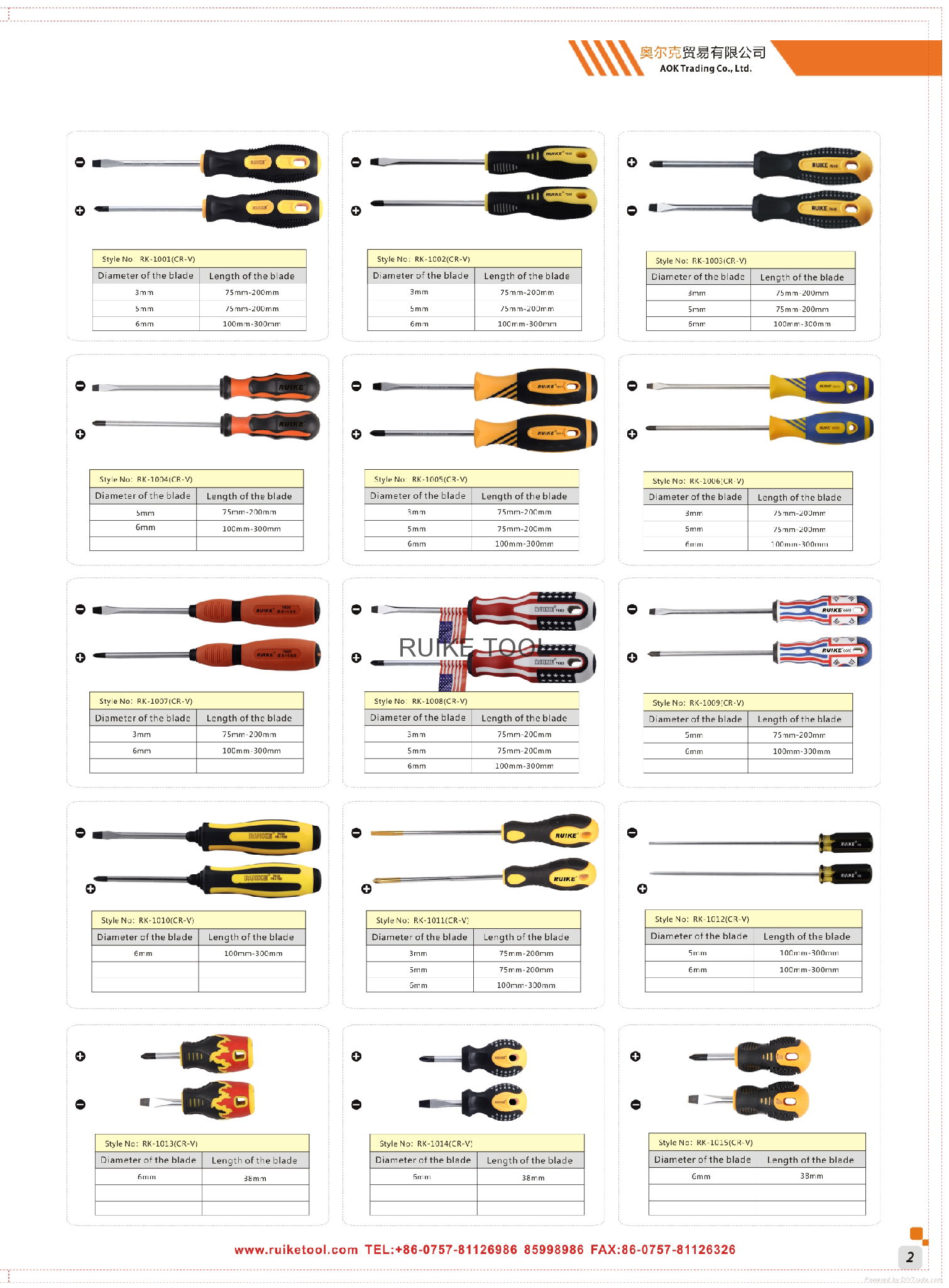 Foshan AOK supply Special S2 cheap screwdriver RK-1113