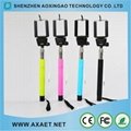 Wired Monopod cable take pole selfie stick with Remote Shutter Button