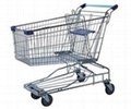 Shopping wire cart for transporting goods in markets