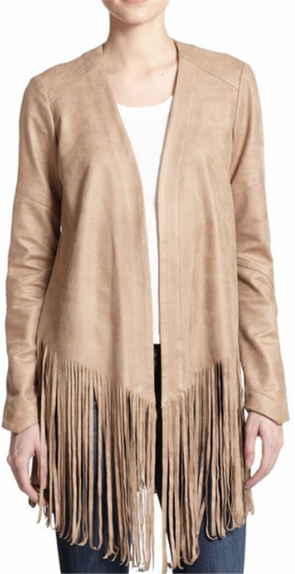alibaba usa online shop women pu leather western fringe jackets 5