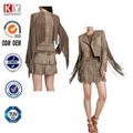 clothing supplier from china stunning trim suede fringe jacket