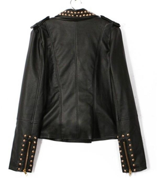 new style china supplier waterproof PU leather jacket with studs 5