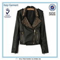 new style china supplier waterproof PU leather jacket with studs 1