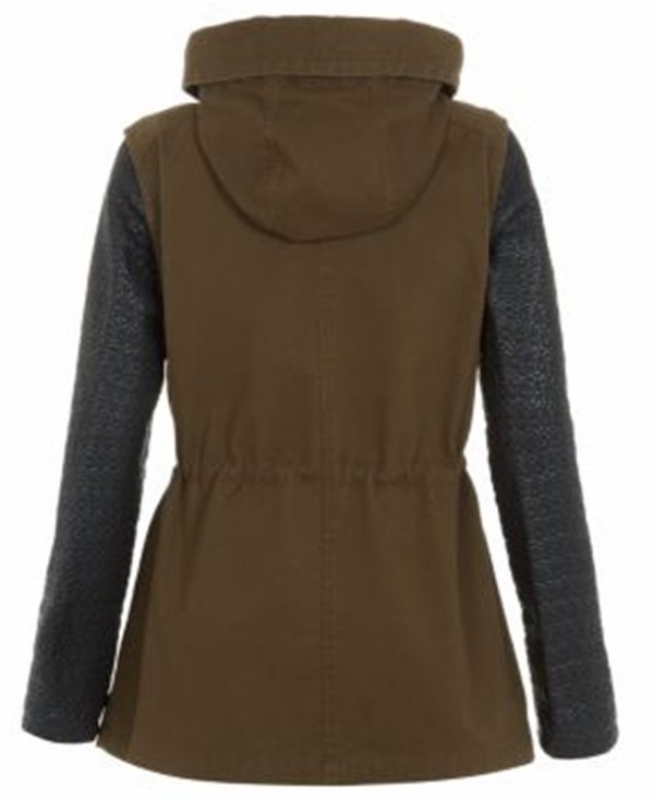new european style leather sleeve women fashion coats 2015 2