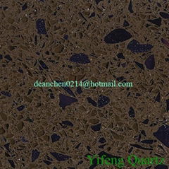 YF7013 Dark Crystal Brown Quartz Stone Surface