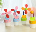 Hot sale led portable flowerpot light fan good gift 1