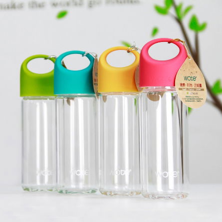 2015popular Hight quality BPA free glass water bottles with custom Logo