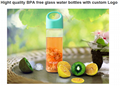 2015popular Hight quality BPA free glass water bottles with custom Logo 2