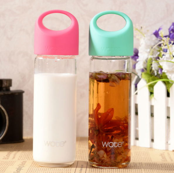 2015popular Hight quality BPA free glass water bottles with custom Logo 4