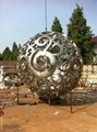 不鏽鋼圓球鏤花雕塑14