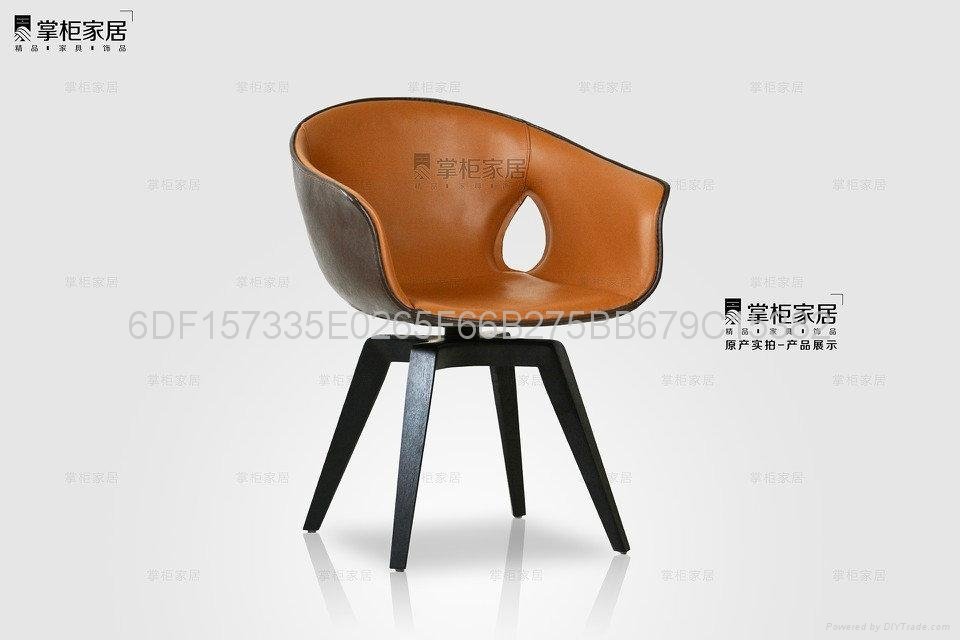 设计师椅 大师设计椅 餐椅Ginger chair 姜椅 loft皮椅 现代书椅 3