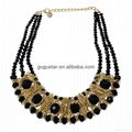 three layered crystal bead chunky necklace jewelry 1