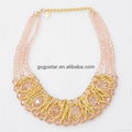 three layered crystal bead chunky necklace jewelry 4