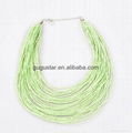 multi layered seed bead chains chunky necklace