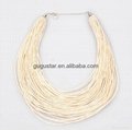 multi layered seed bead chains chunky necklace 2