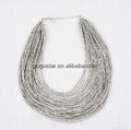 multi layered seed bead chains chunky necklace 3